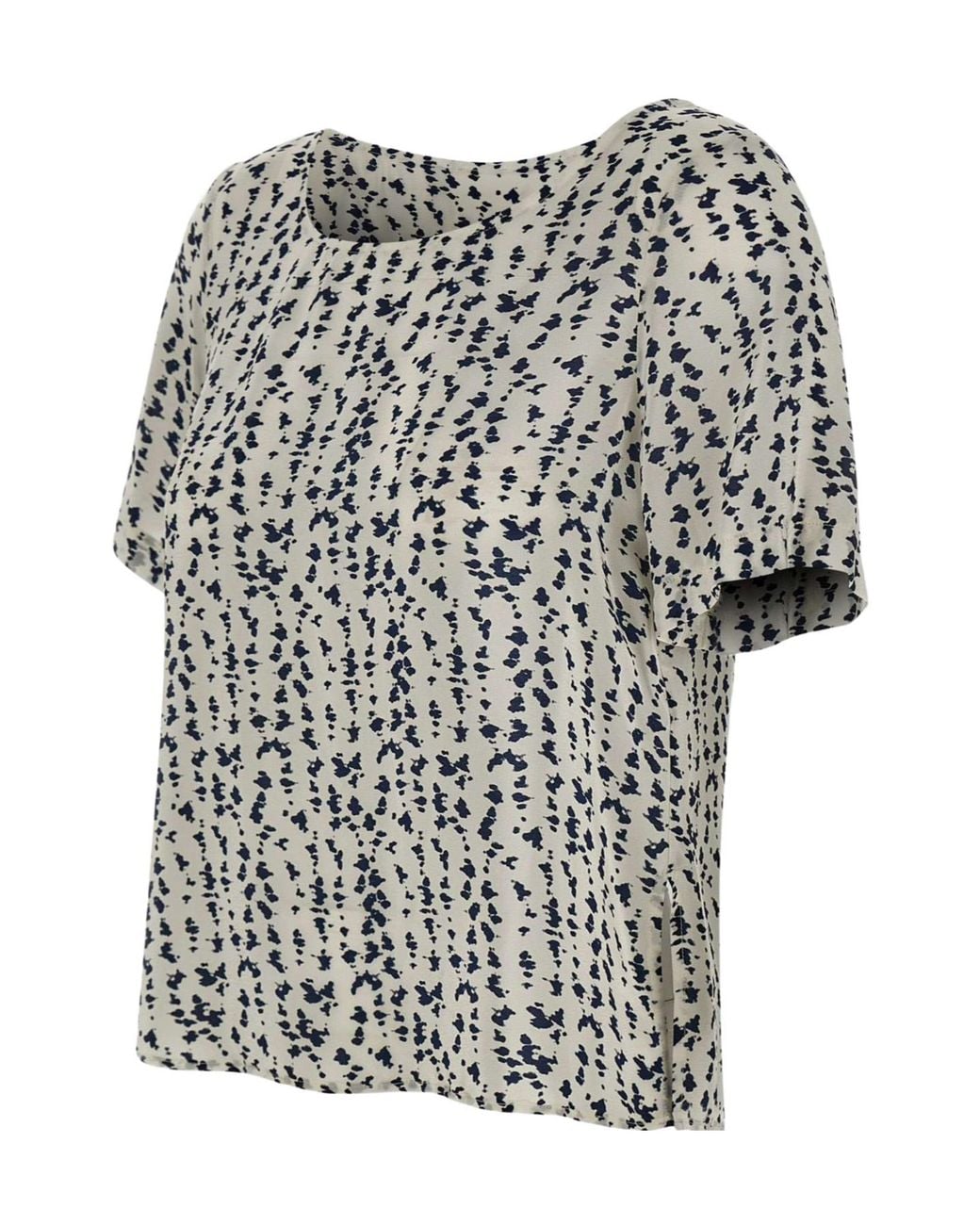 Kaos Black Printed Short-Sleeve Top