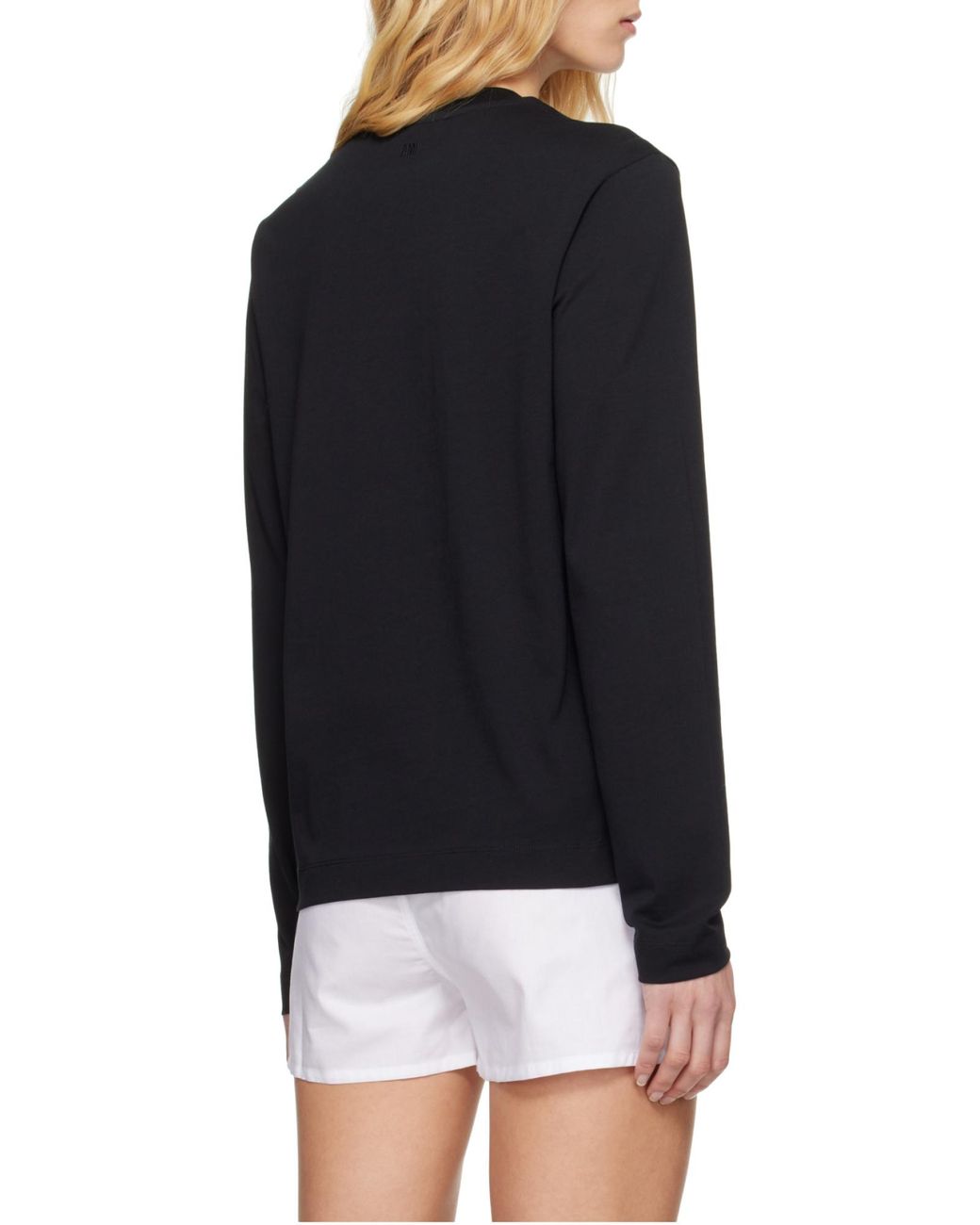 AMI Black Ami De Coeur Long-Sleeved T-Shirt for men