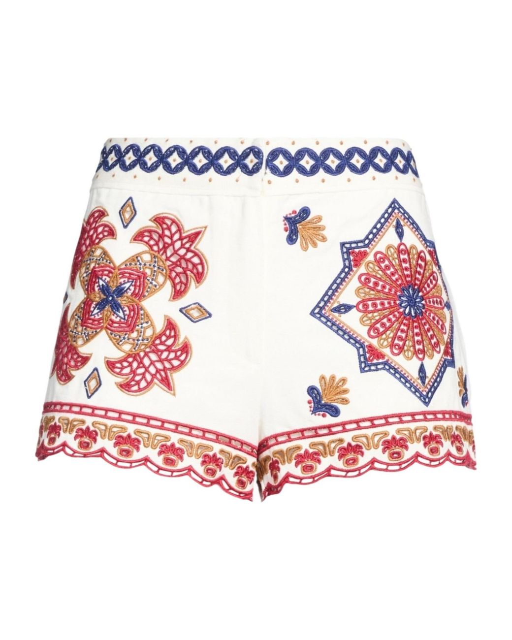 Farm Rio Red Colorful Woven Shorts