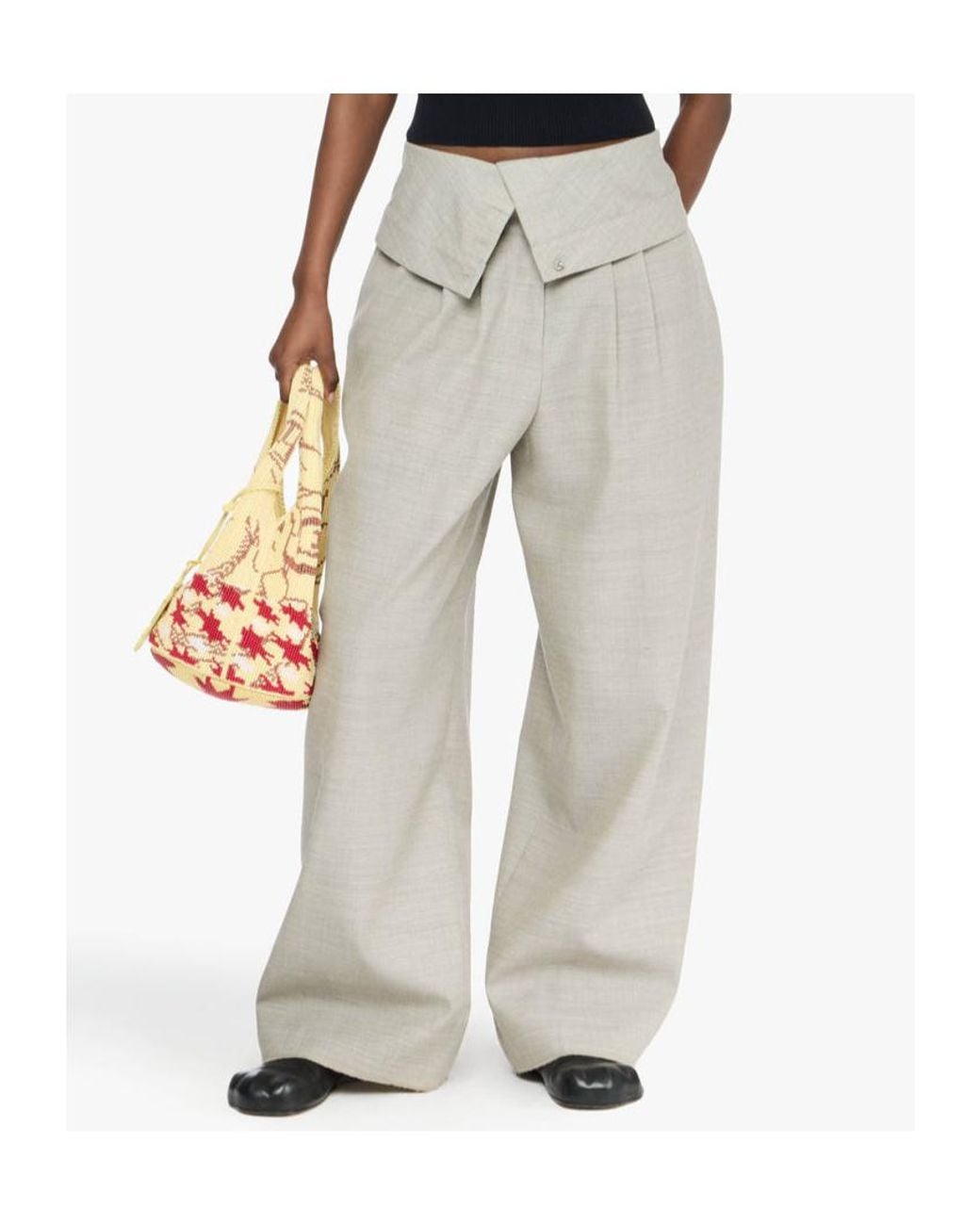 J.W. Anderson Gray Wrap-Front Pleated Trousers