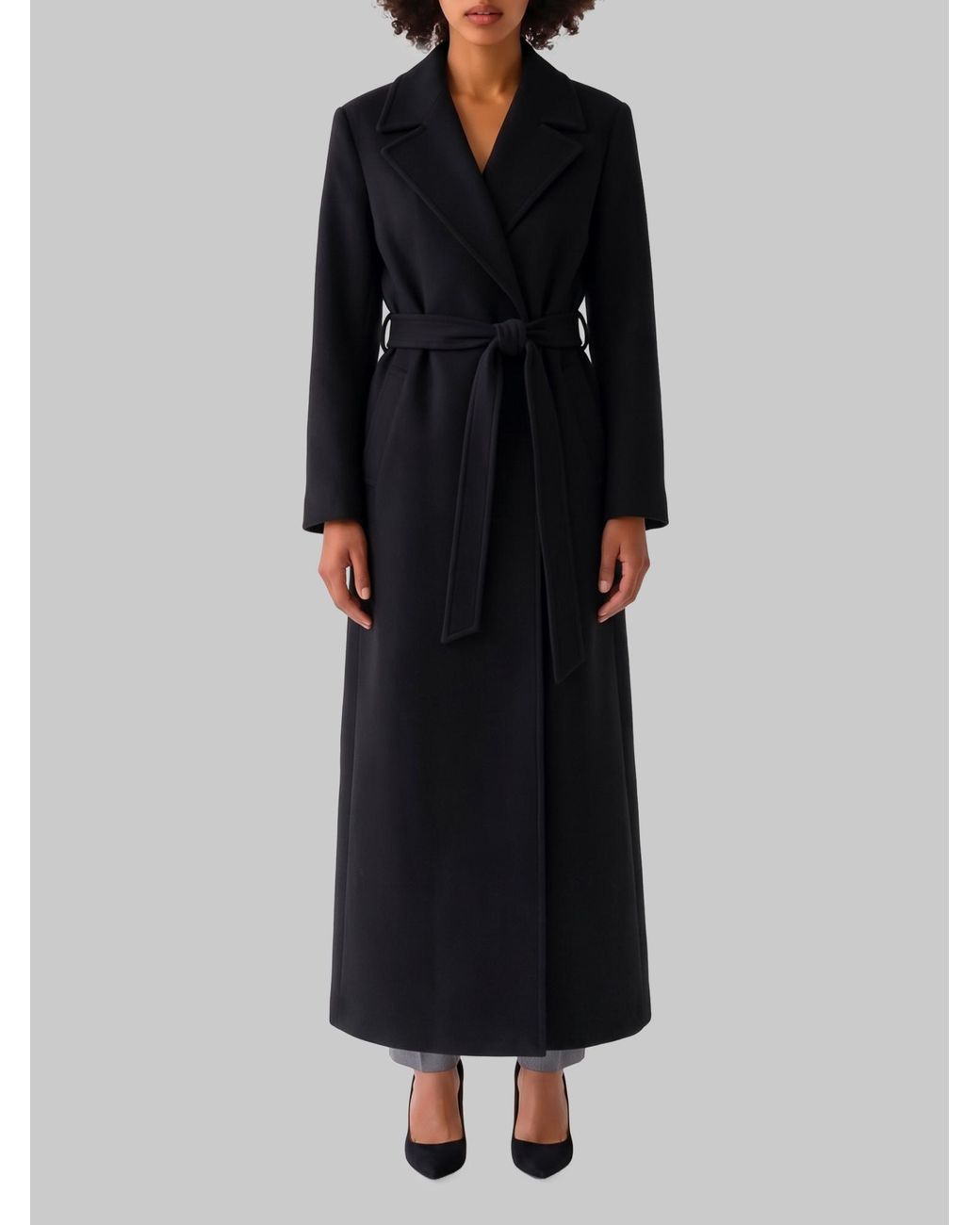 Dolce & Gabbana Black Belted Long Coat