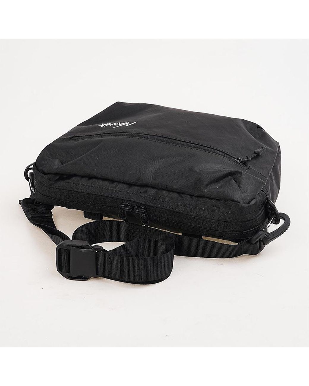 NANGA Black Zippered Shoulder Bag for men