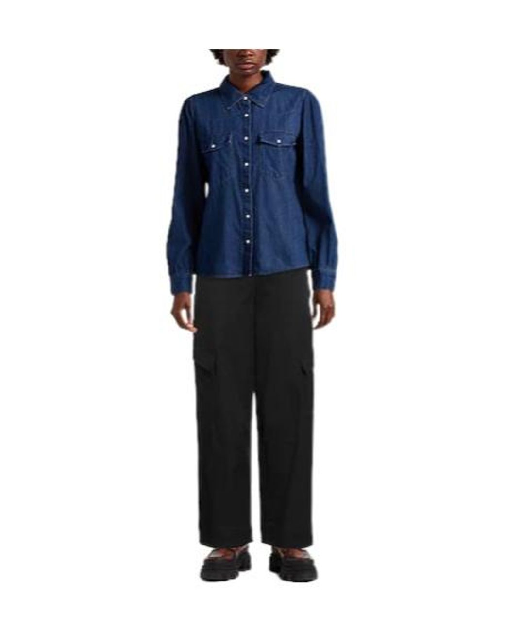 Ganni Black High Waist Cargo Pants