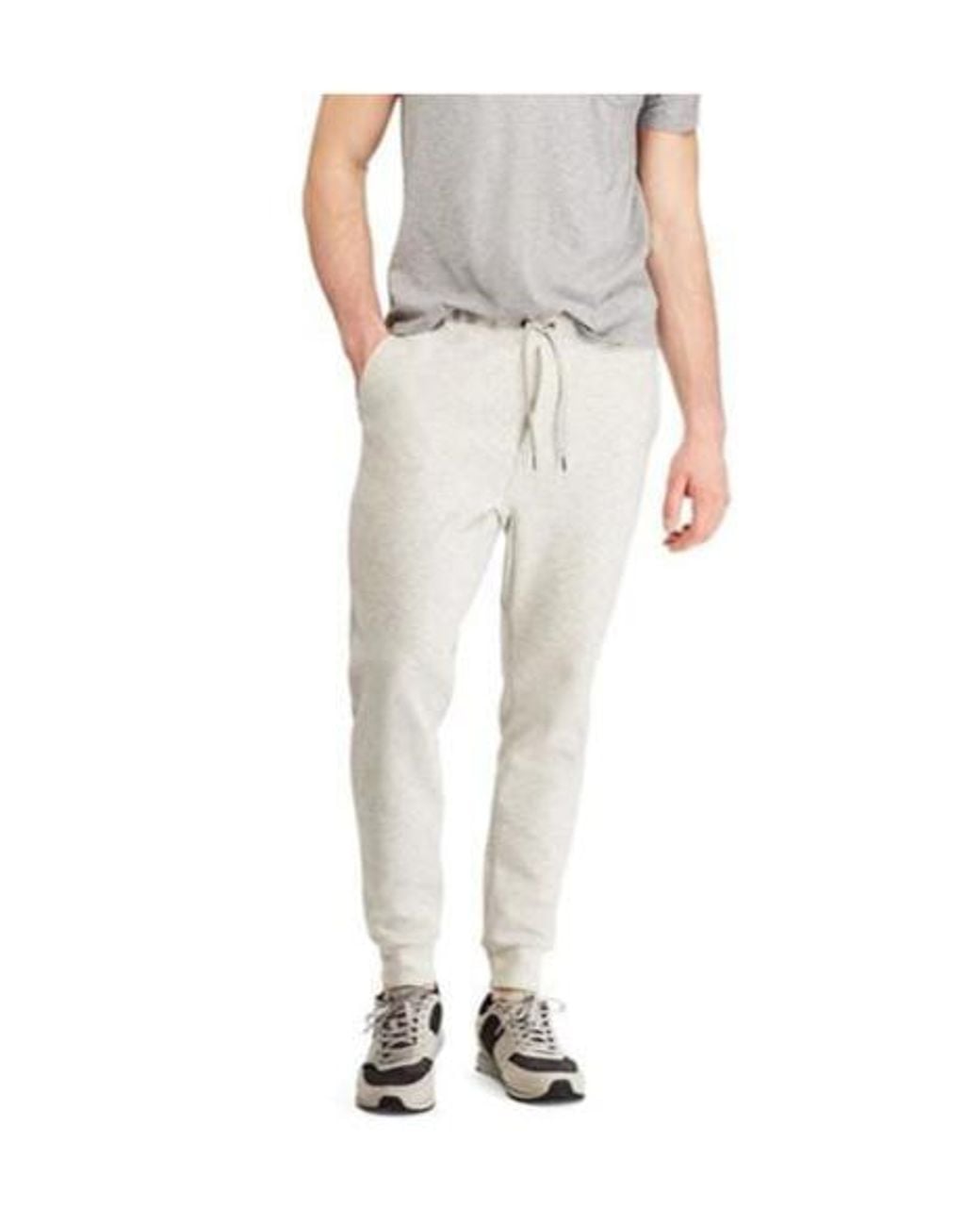 Polo Ralph Lauren White Cuffed Logo Tech Jogging Bottoms for men