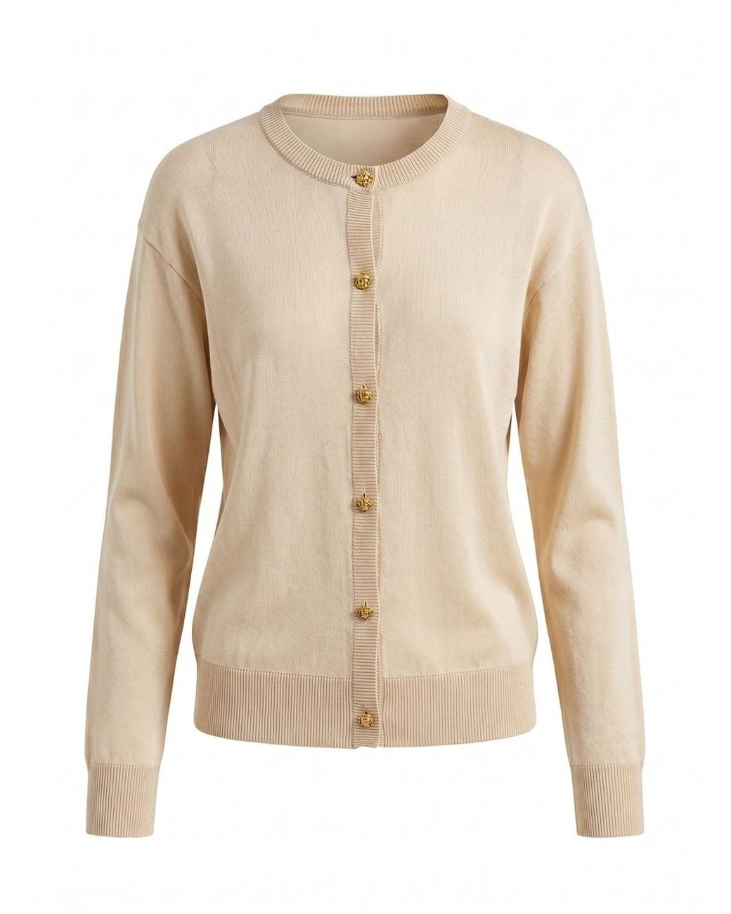 Bottega Veneta Natural Silk Knit Cardigan With Nodo Buttons