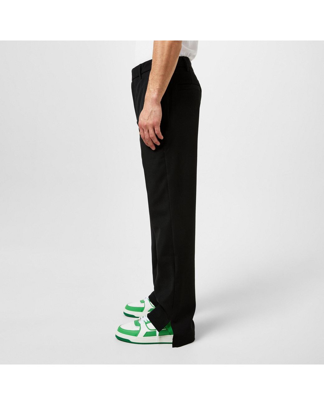 Represent Black Minimalist Trousers for men
