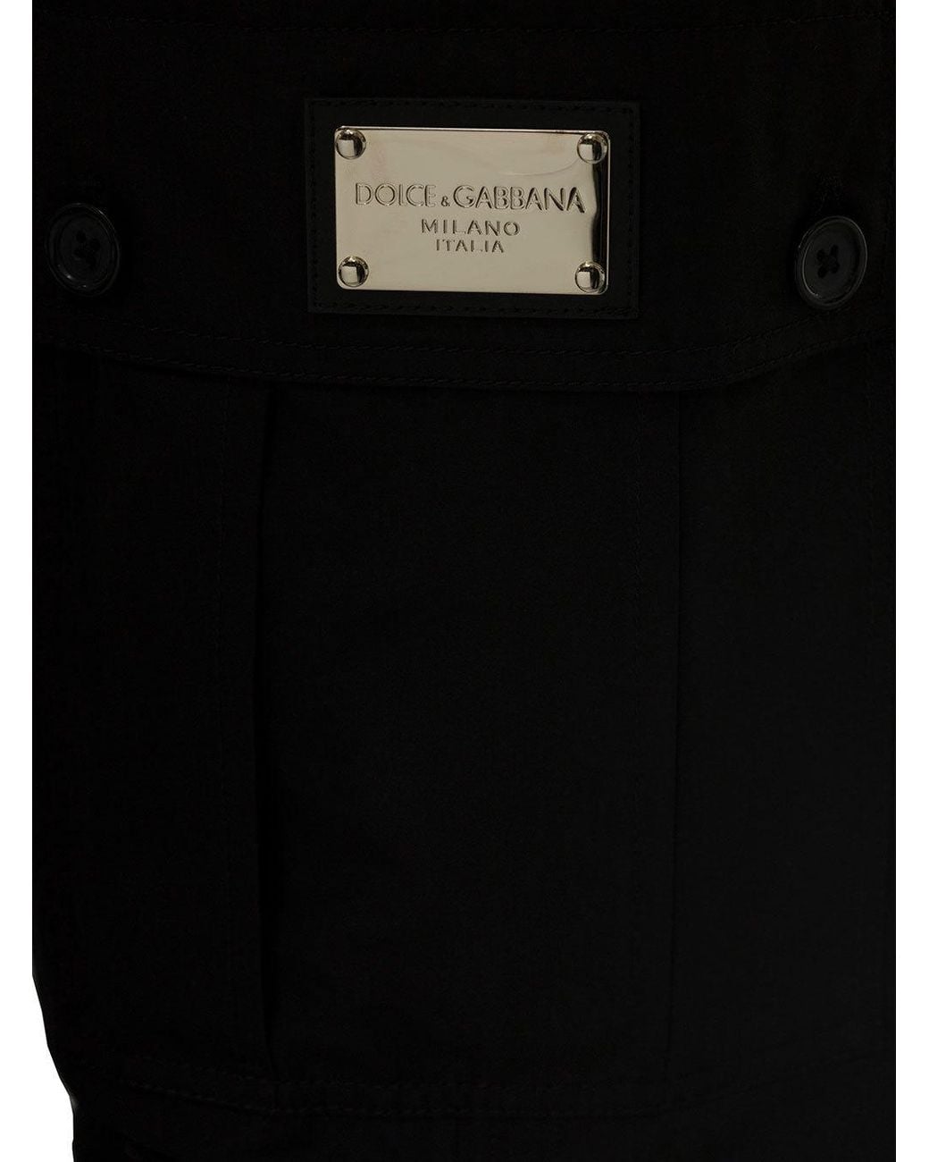 Dolce & Gabbana Black Logo Plaque Cargo Pants for men