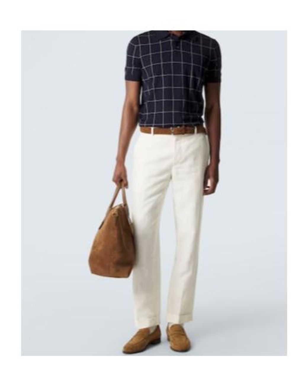 Dunhill Blue Colorblocked Cotton And Silk Sweater for men