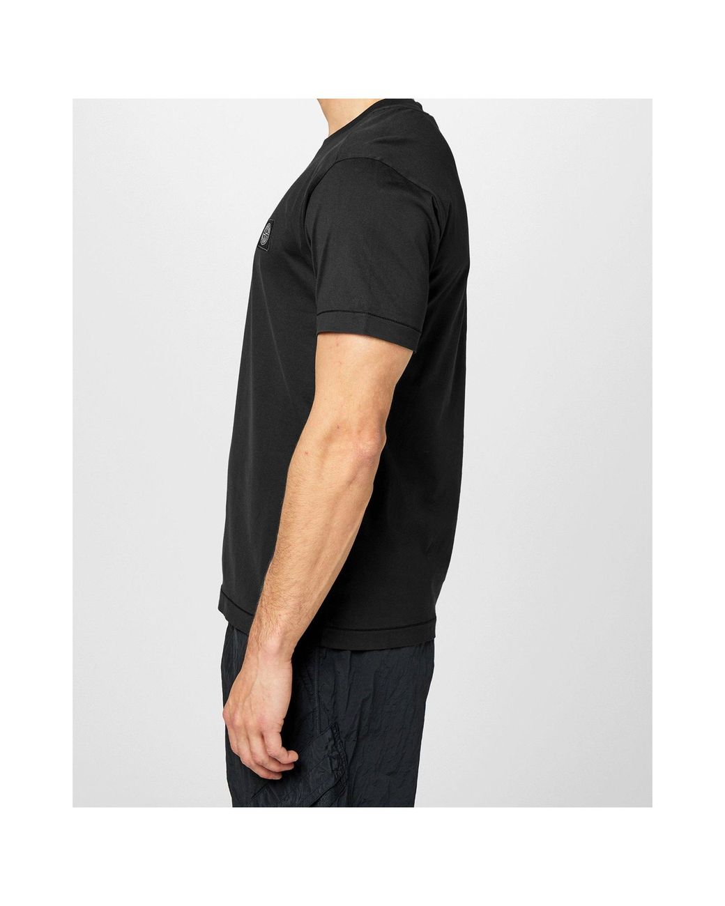 Stone Island Gray Logo Patch T-Shirt for men