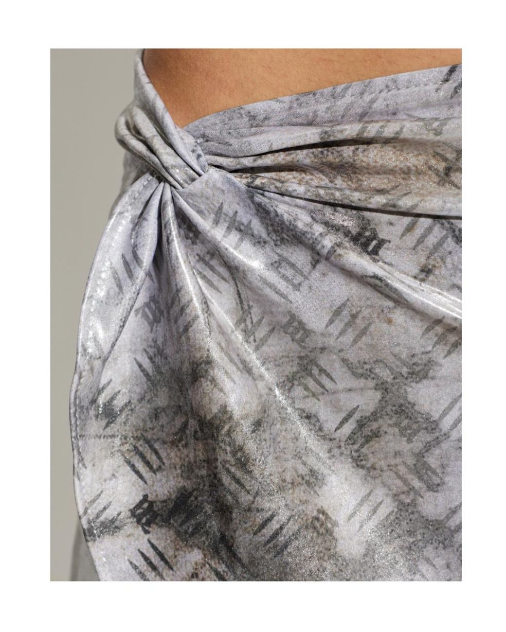 M I S B H V Gray Knot-Detail Tie-Fastening Pareo