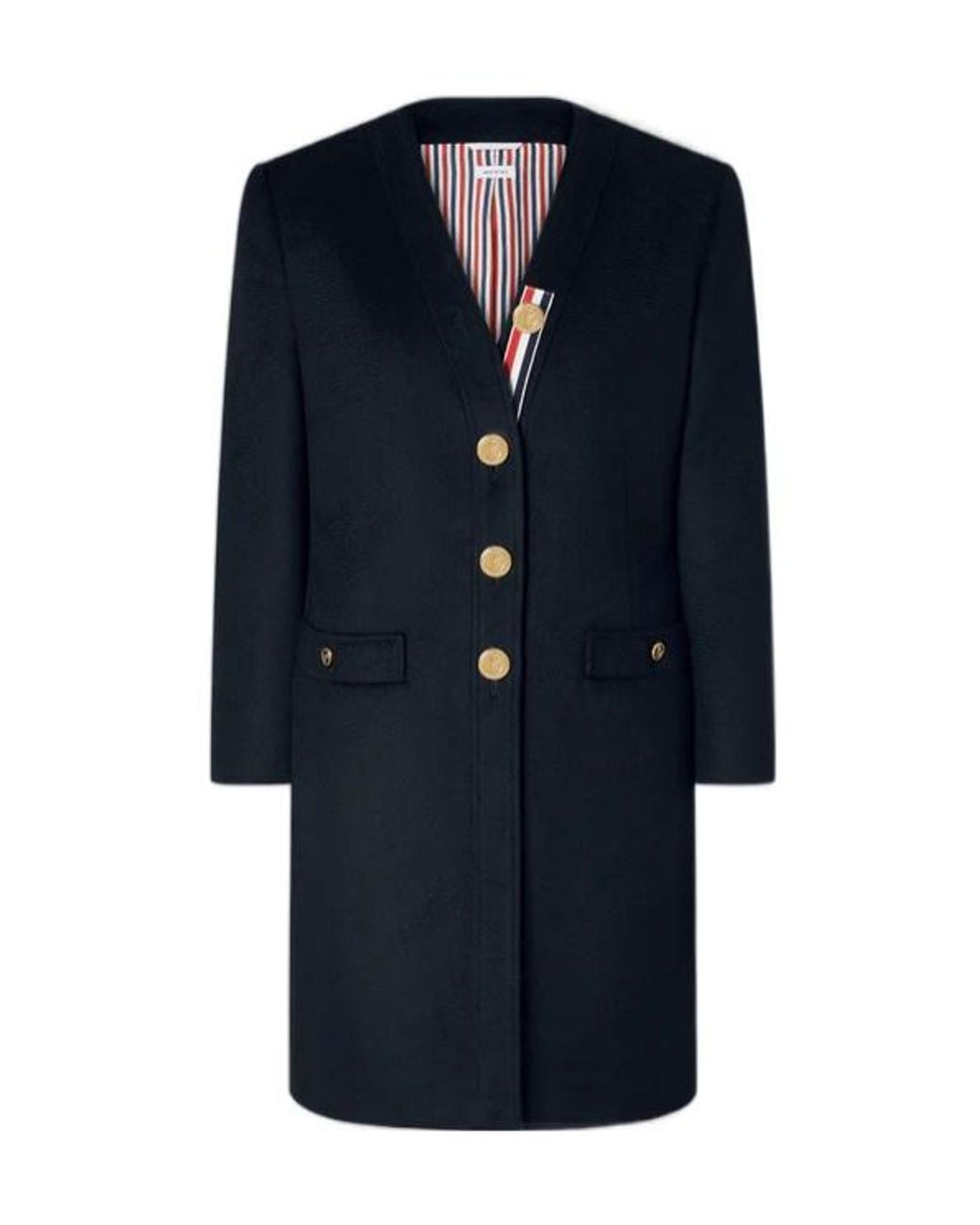 Thom Browne Blue Zibeline Cardigan Coat