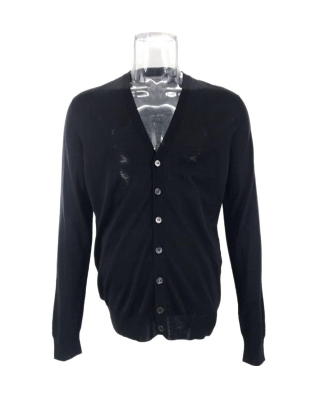 Ferragamo Blue V-Neck Button Sweater for men