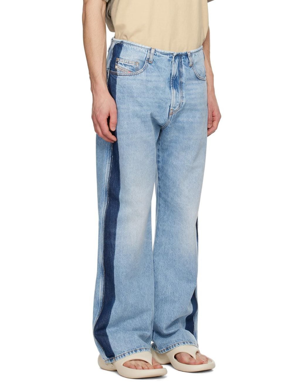 DIESEL Blue D-Ero-S Mid-Rise Straight-Leg Jeans for men