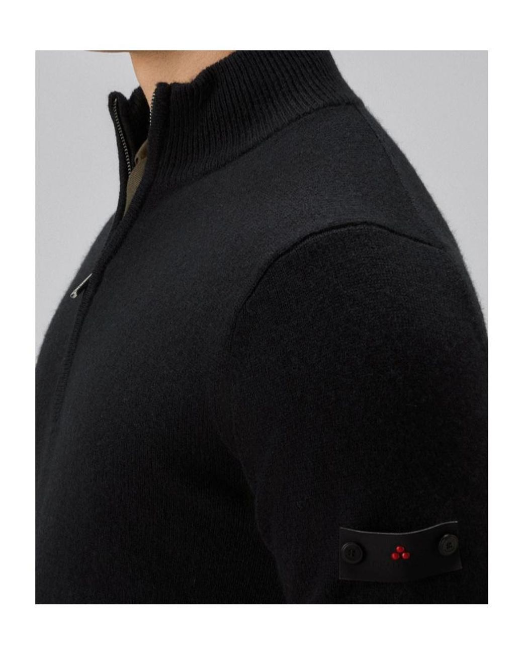 Peuterey Black Trebe Half-Zip Knitwear for men