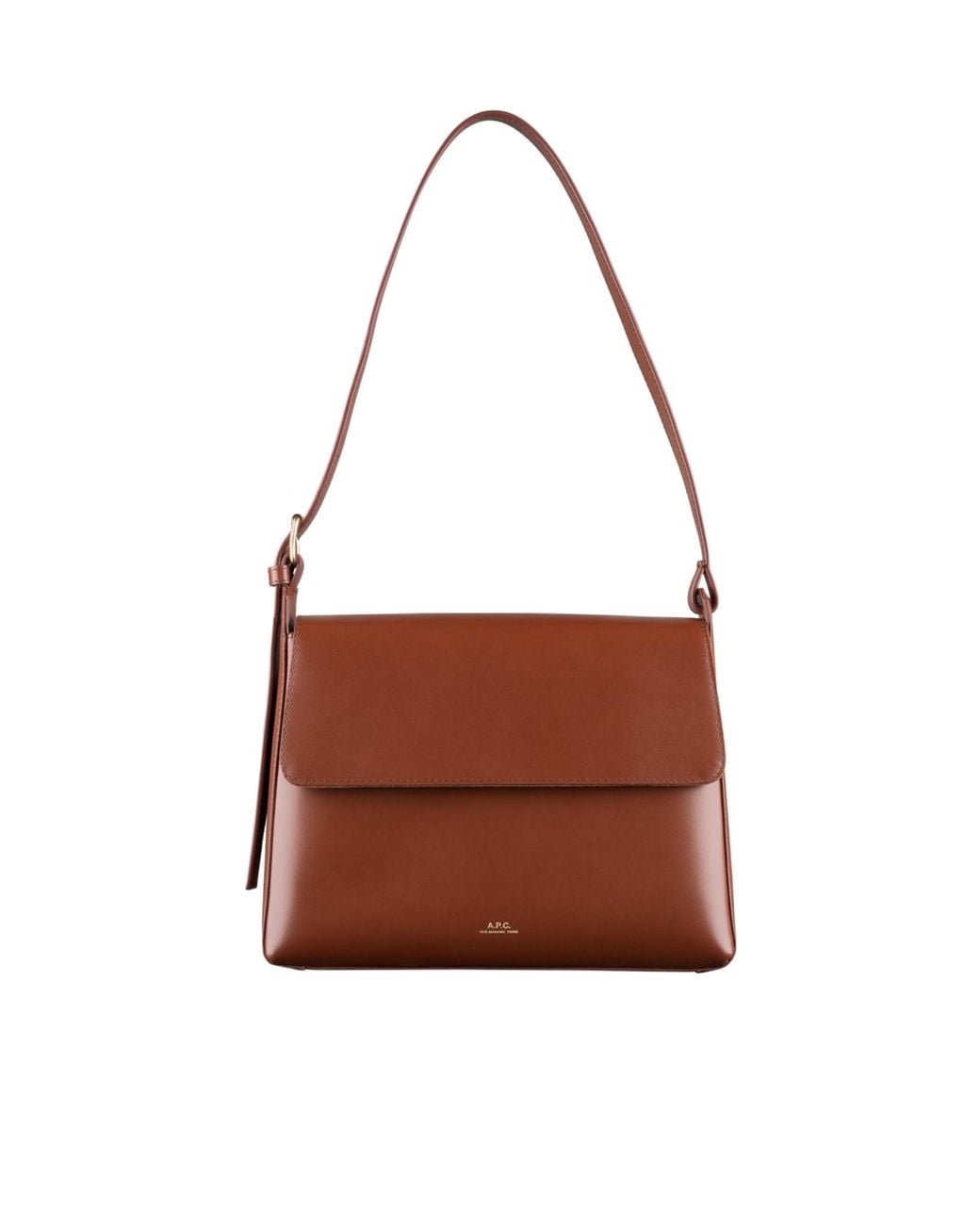 A.P.C. Brown Virginie Logo Printed Shoulder Bag