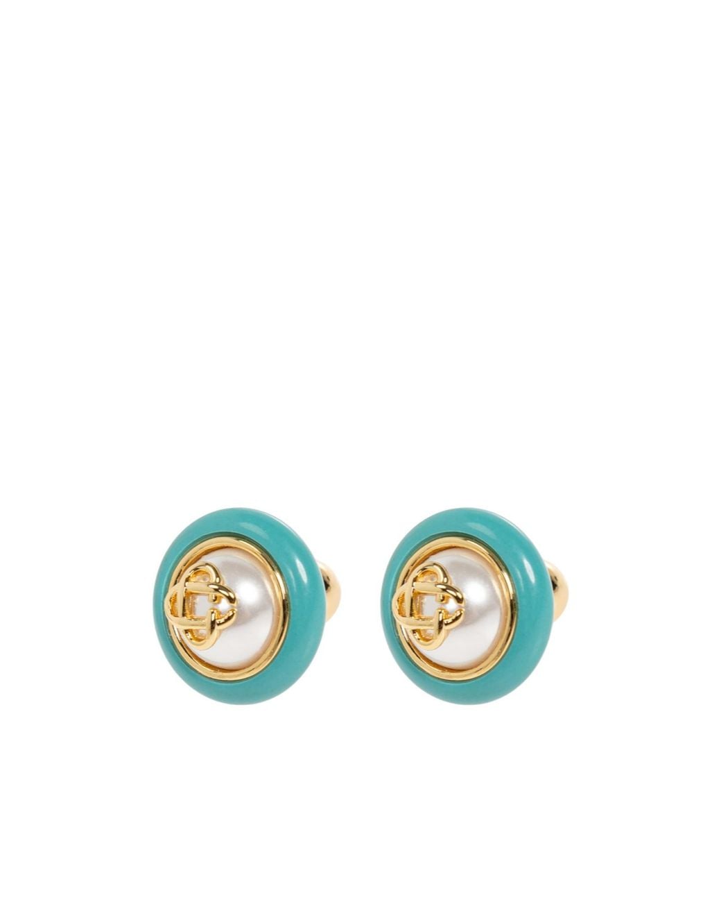 Casablanca Blue Round Earrings for men