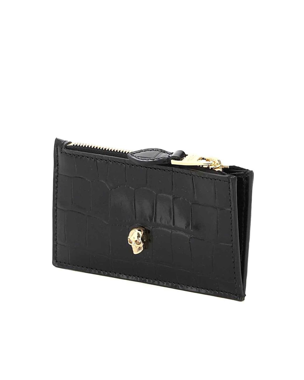 McQueen Black Skull Zipped Cardholder