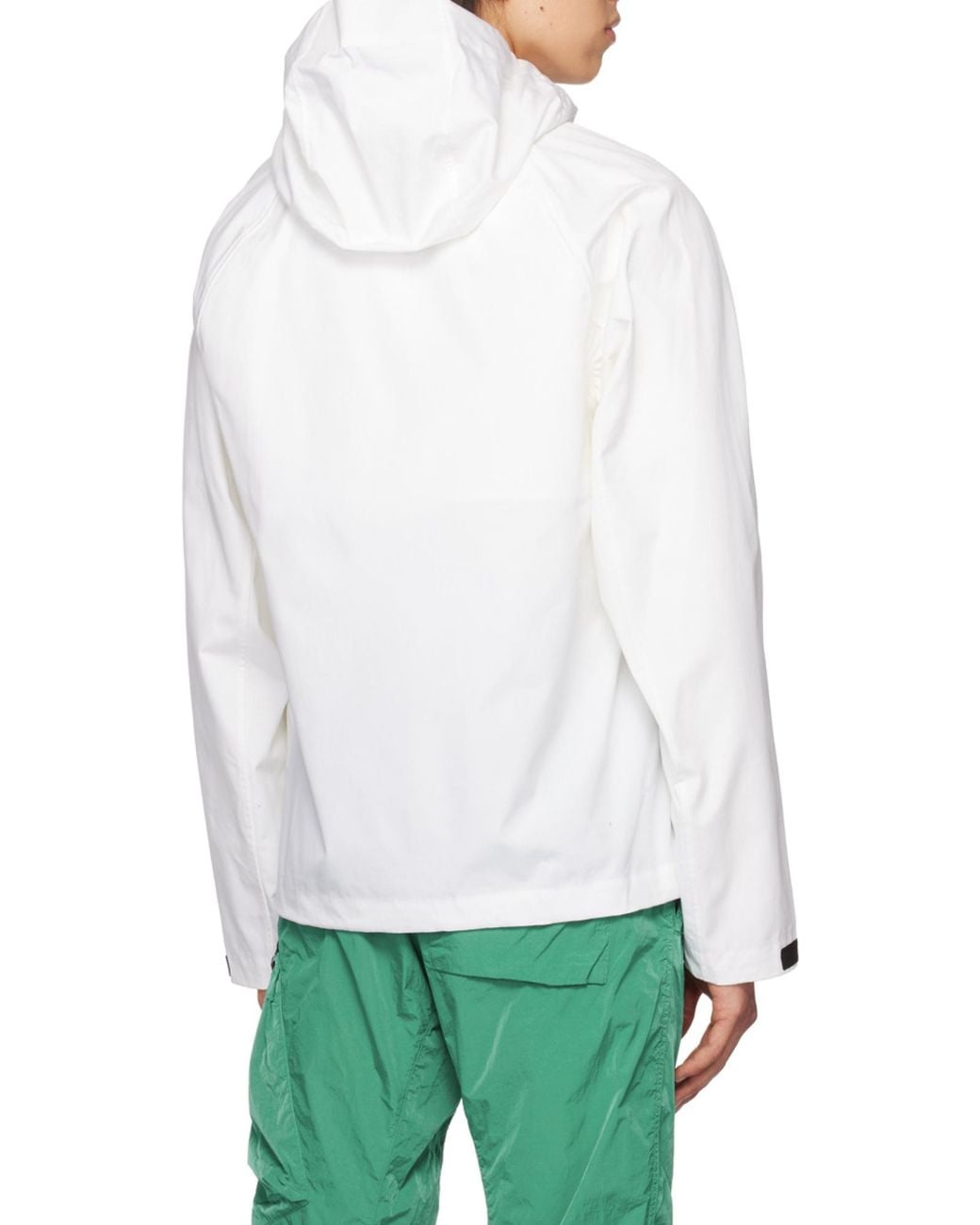 C P Company Green Logo-Patch Hooded Jacket for men
