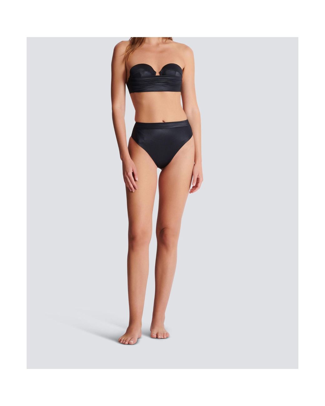 Balmain Black Two-Piece Swimsuit