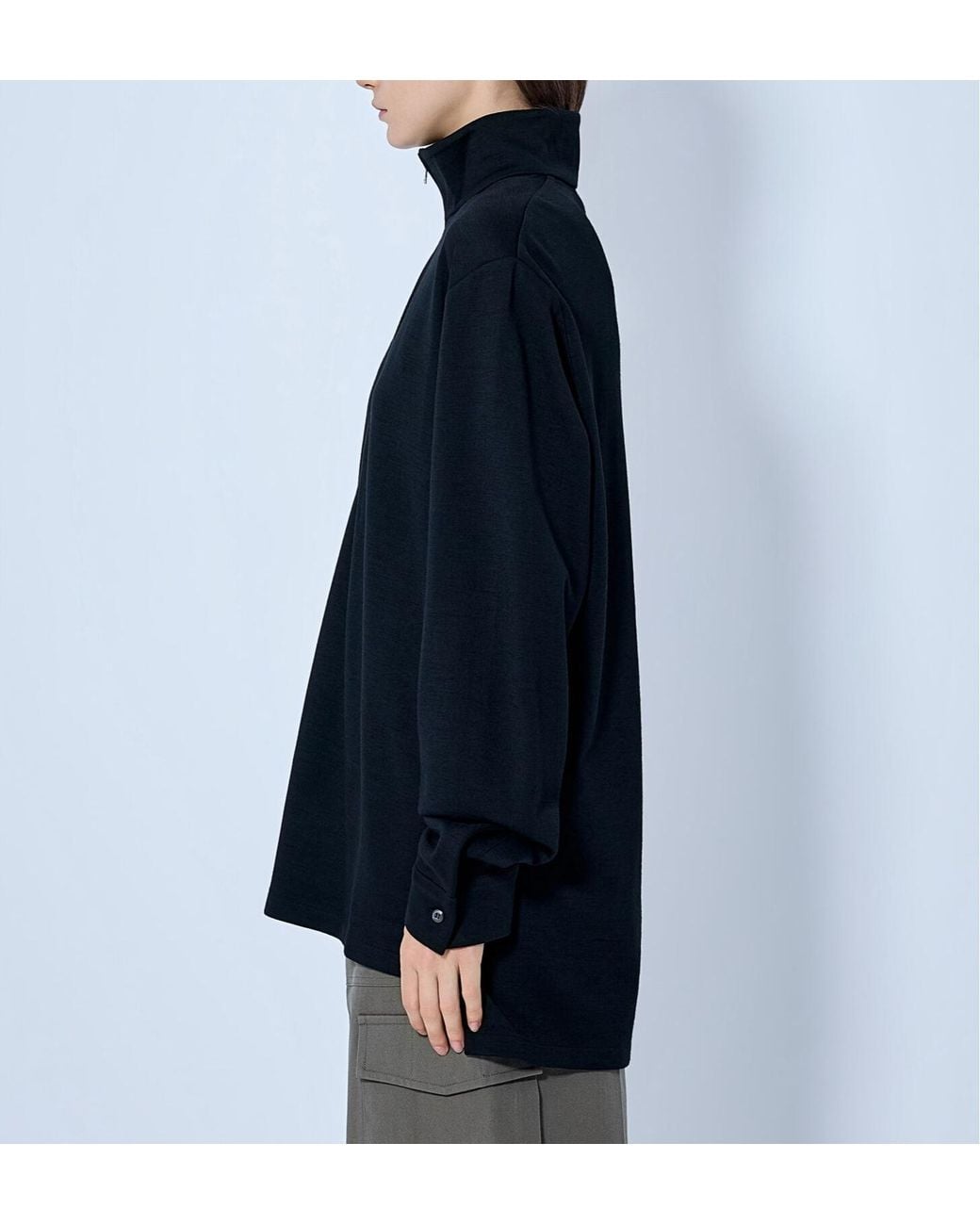 Rier Blue Long-Sleeved Half-Zip Top