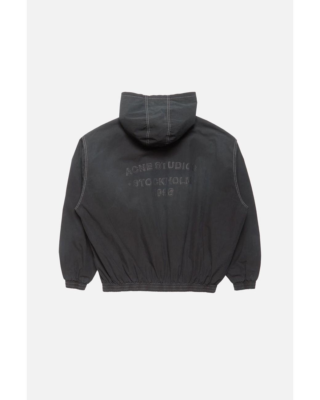 Acne Black Logo-Print Zip-Up Hoodie for men