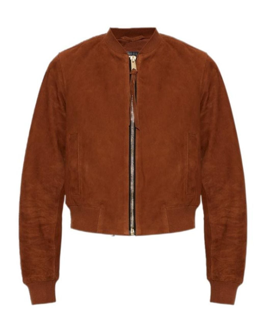 AllSaints Brown Orten Suede Bomber Jacket