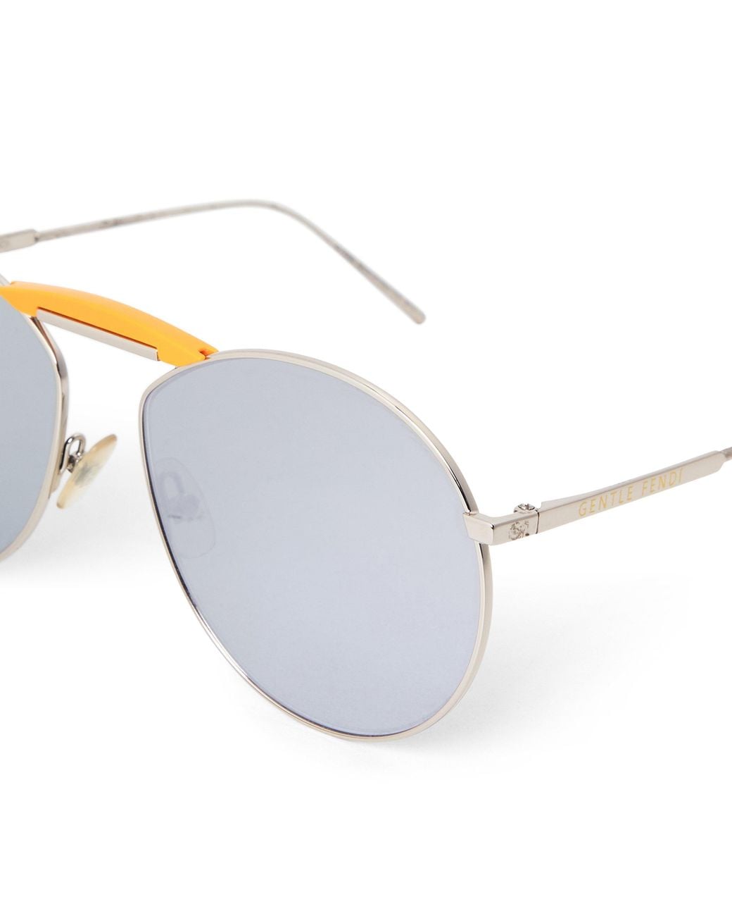 Fendi Metallic Oval Aviator-Style Sunglasses