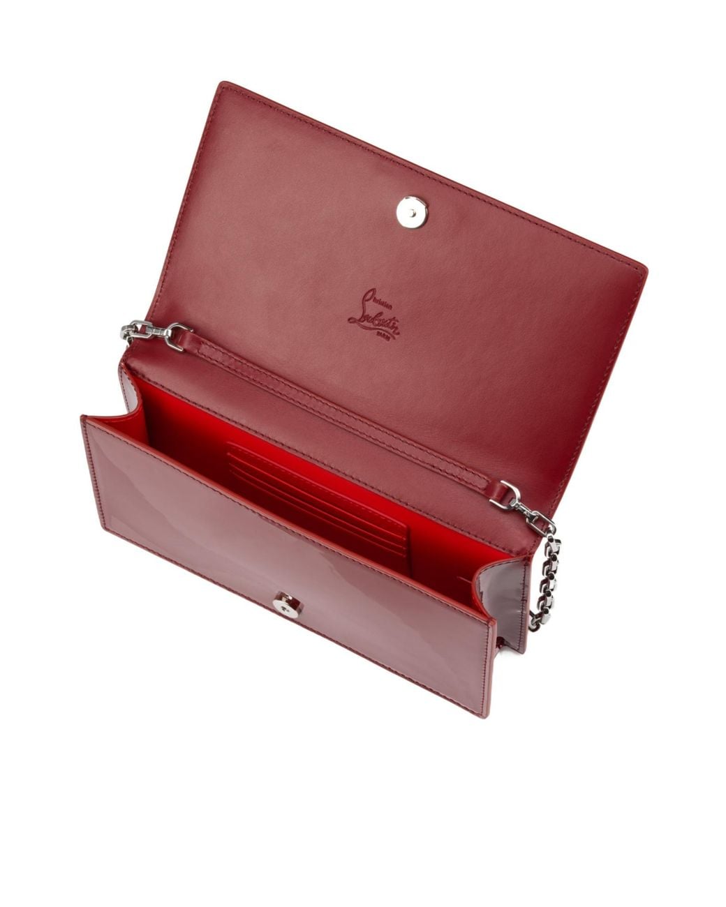 Christian Louboutin Red Chain Logo Clutch Bag