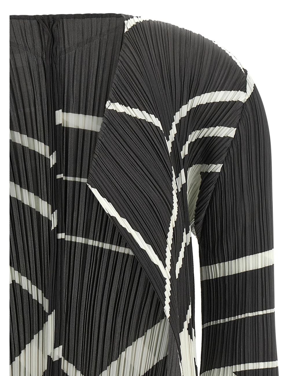 Pleats Please Issey Miyake Gray Pleats Please Issey Miyake Fold Line Cardigan