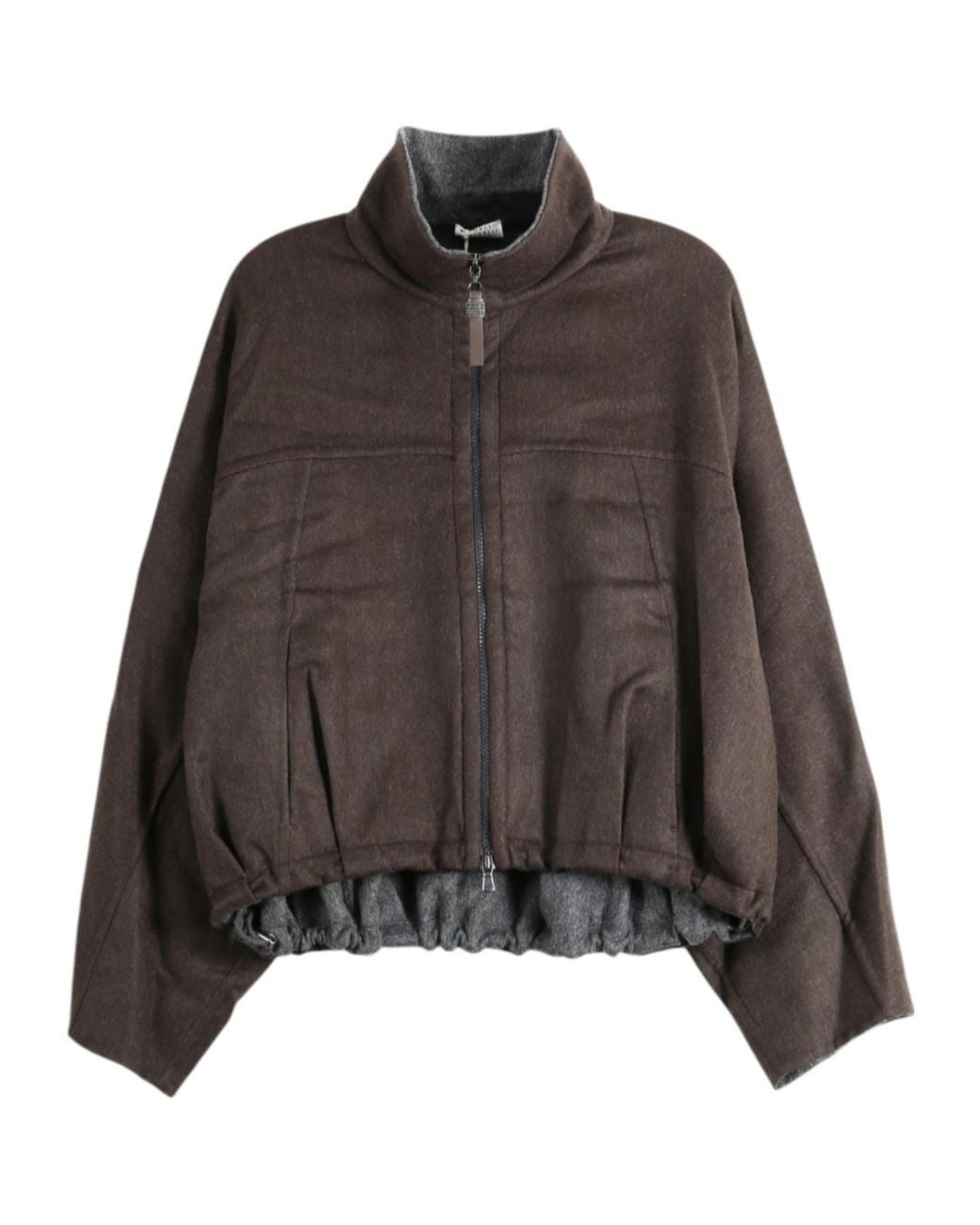 Brunello Cucinelli Brown Long-Sleeve Casual Jacket
