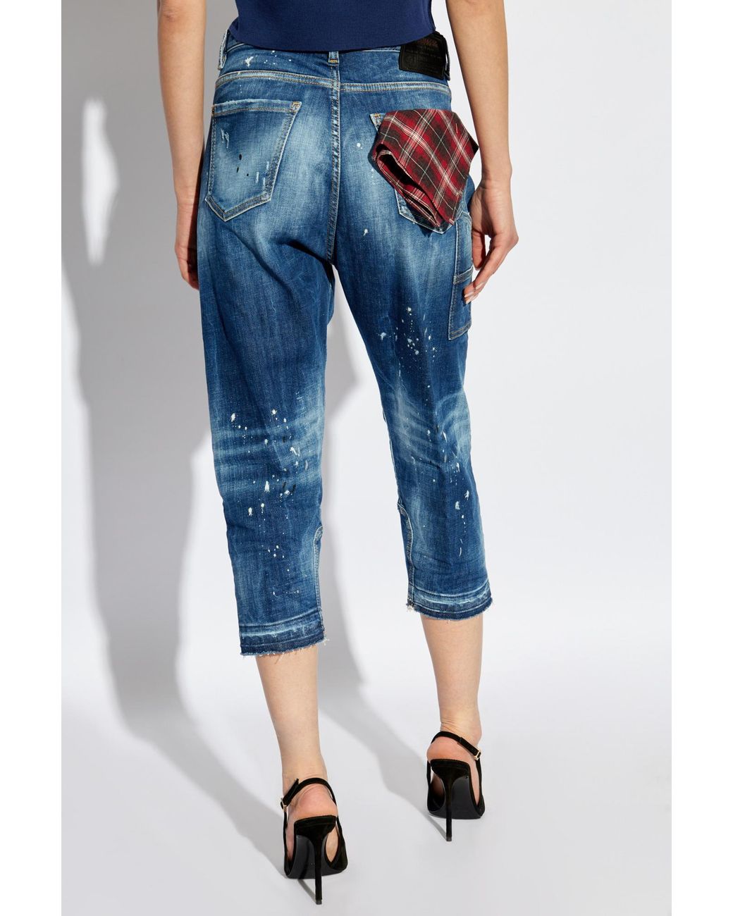 DSquared² Blue Distressed Cropped Jeans