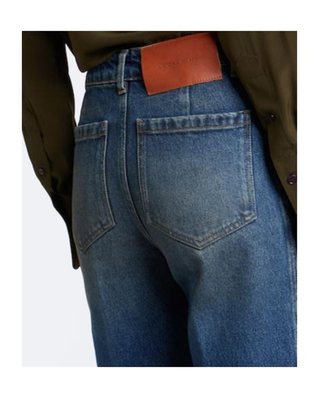 Victoria Beckham Blue Faded Wide-Leg Jeans