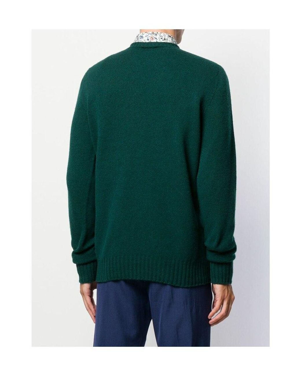 Drumohr Green Long-Sleeve Knitted Jumper for men