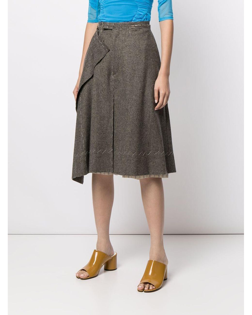 Maison Margiela Gray Deconstructed Striped Bermuda Shorts