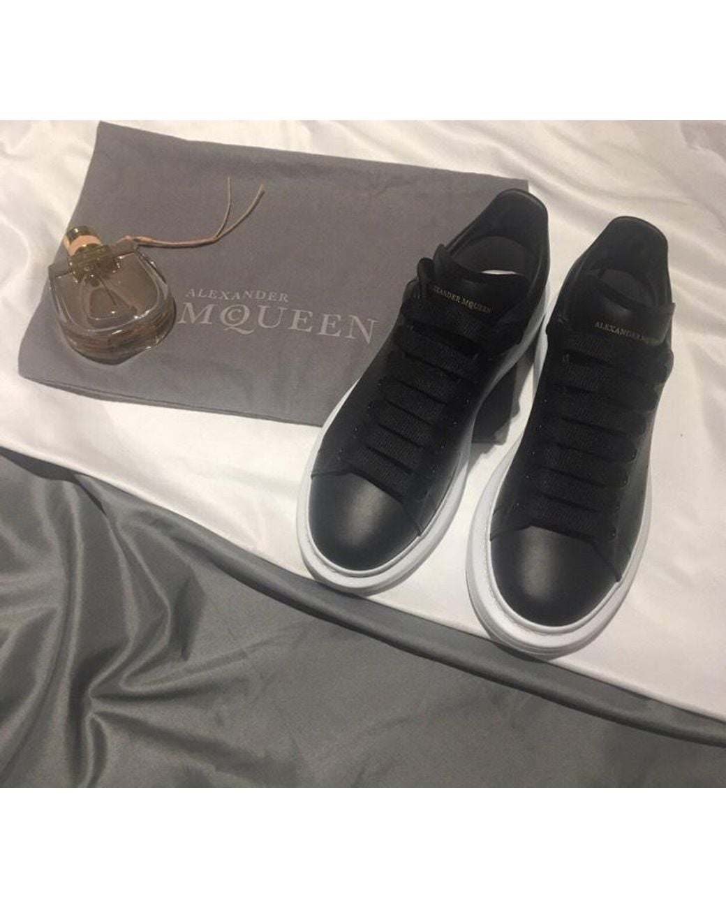 McQueen Black Oversized Low-Top Sneakers