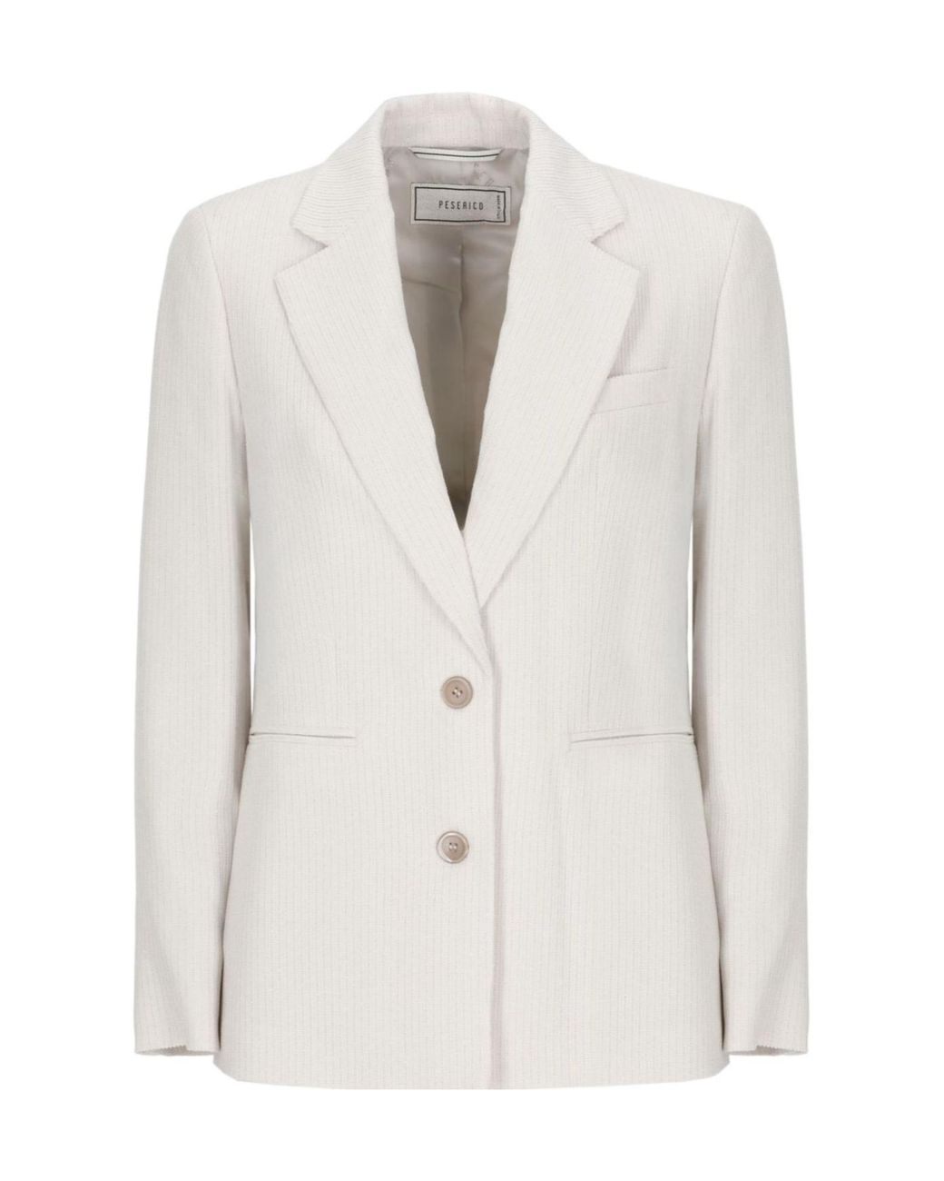 Peserico White Textured Single-Breasted Blazer