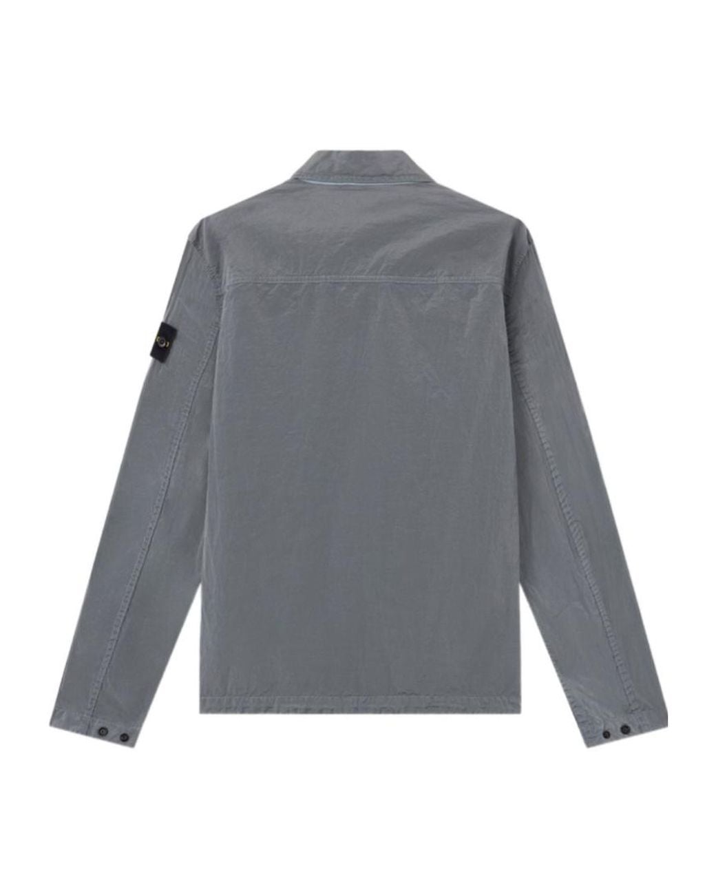 Stone Island Gray Logo-Patch Zip-Up Jacket for men