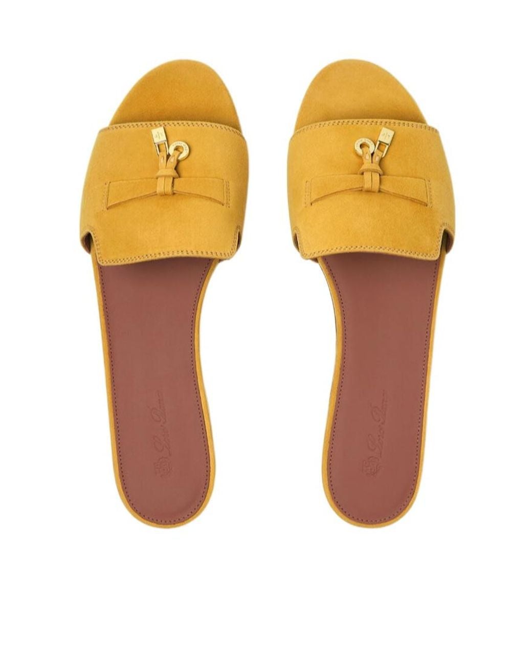 Loro Piana Yellow Round Head Slippers