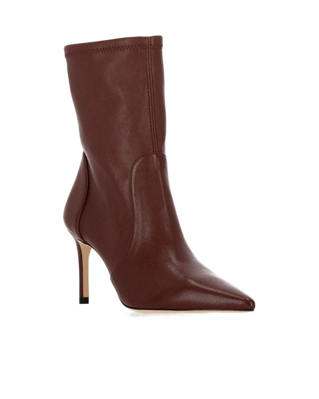 Stuart Weitzman Brown Pointed-Toe Ankle Boots