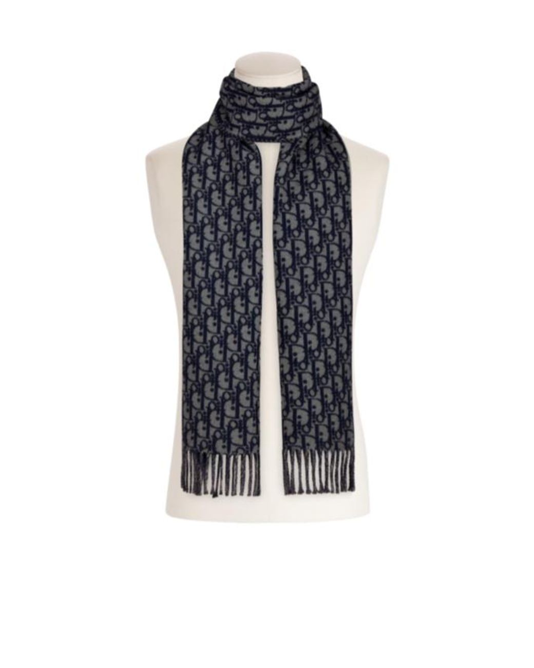 Dior Blue Homme Fringed Edge Scarf for men