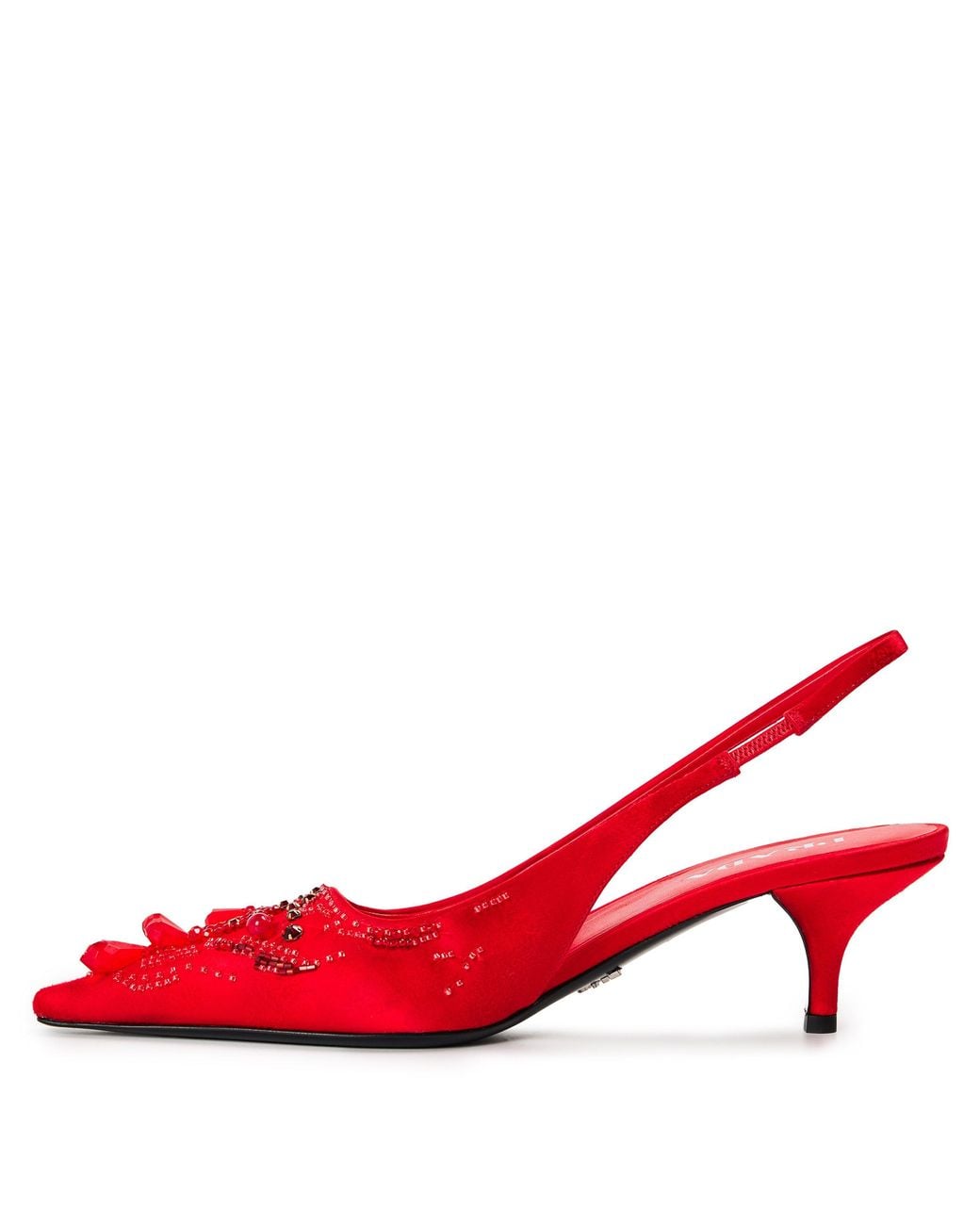 Prada Red Slingback Kittenheel Pump