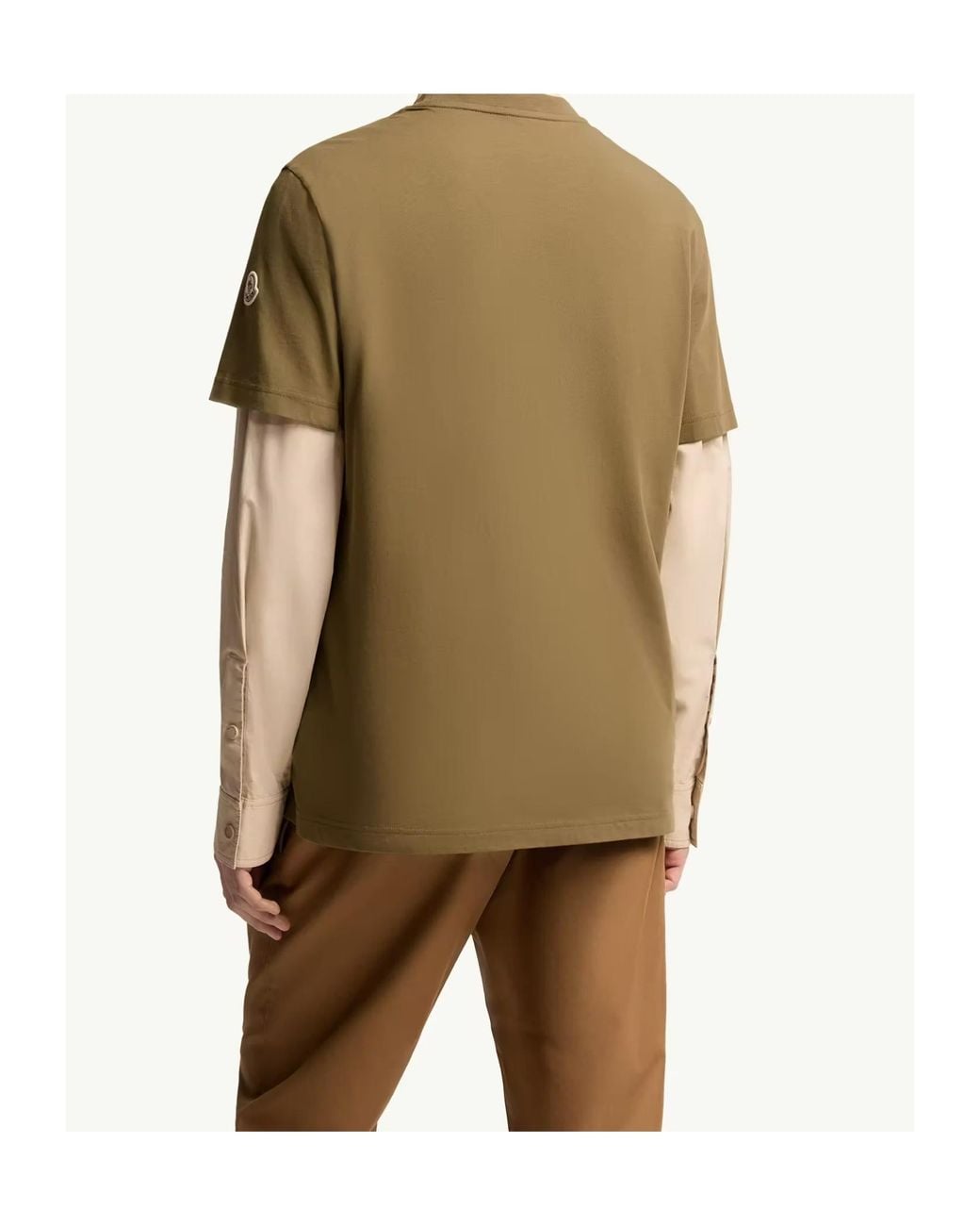 Moncler Green Logo Embroidered Crewneck T-Shirt for men