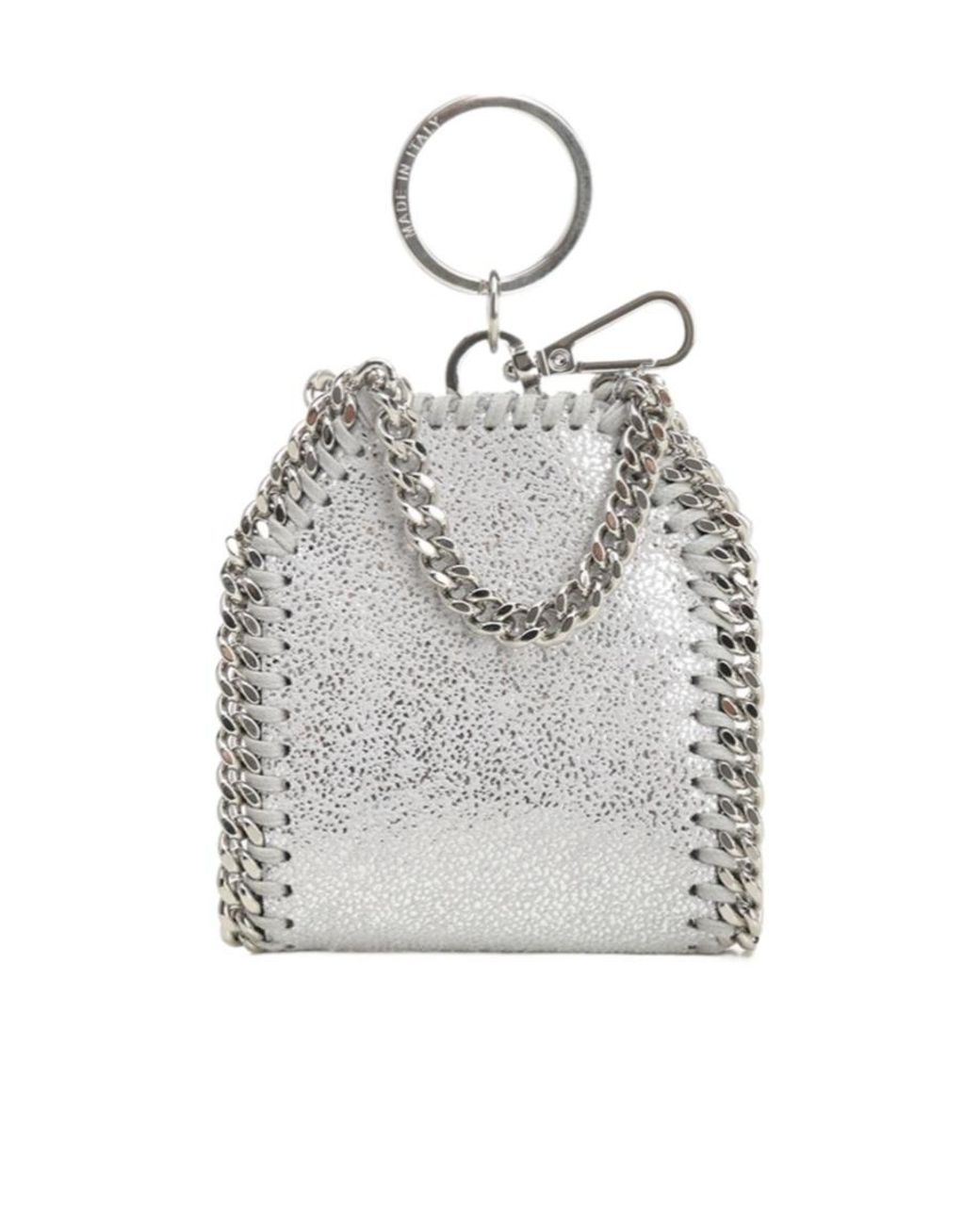 Stella McCartney Gray Falabella Airpods Case Keyring