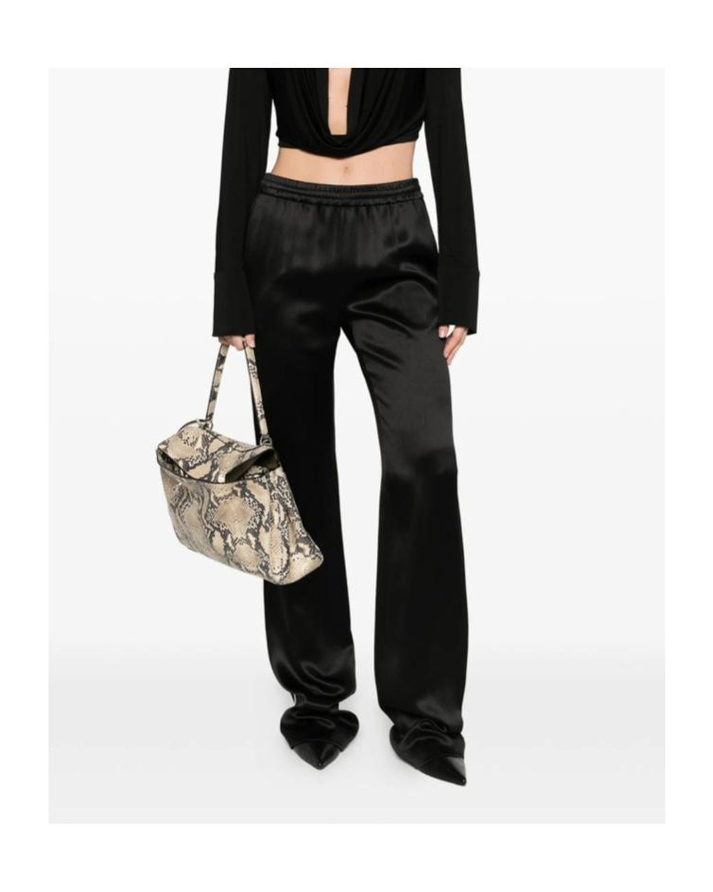 Tom Ford Black Wide-Leg Trousers With An Elastic Waistband