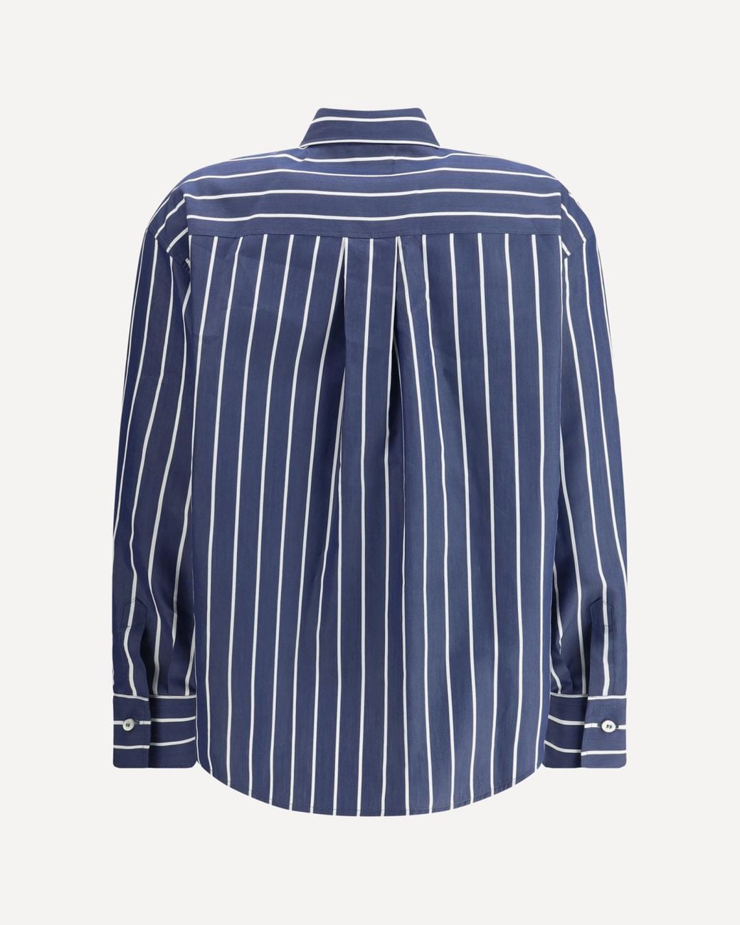 Brunello Cucinelli Blue Striped Button-Up Shirt
