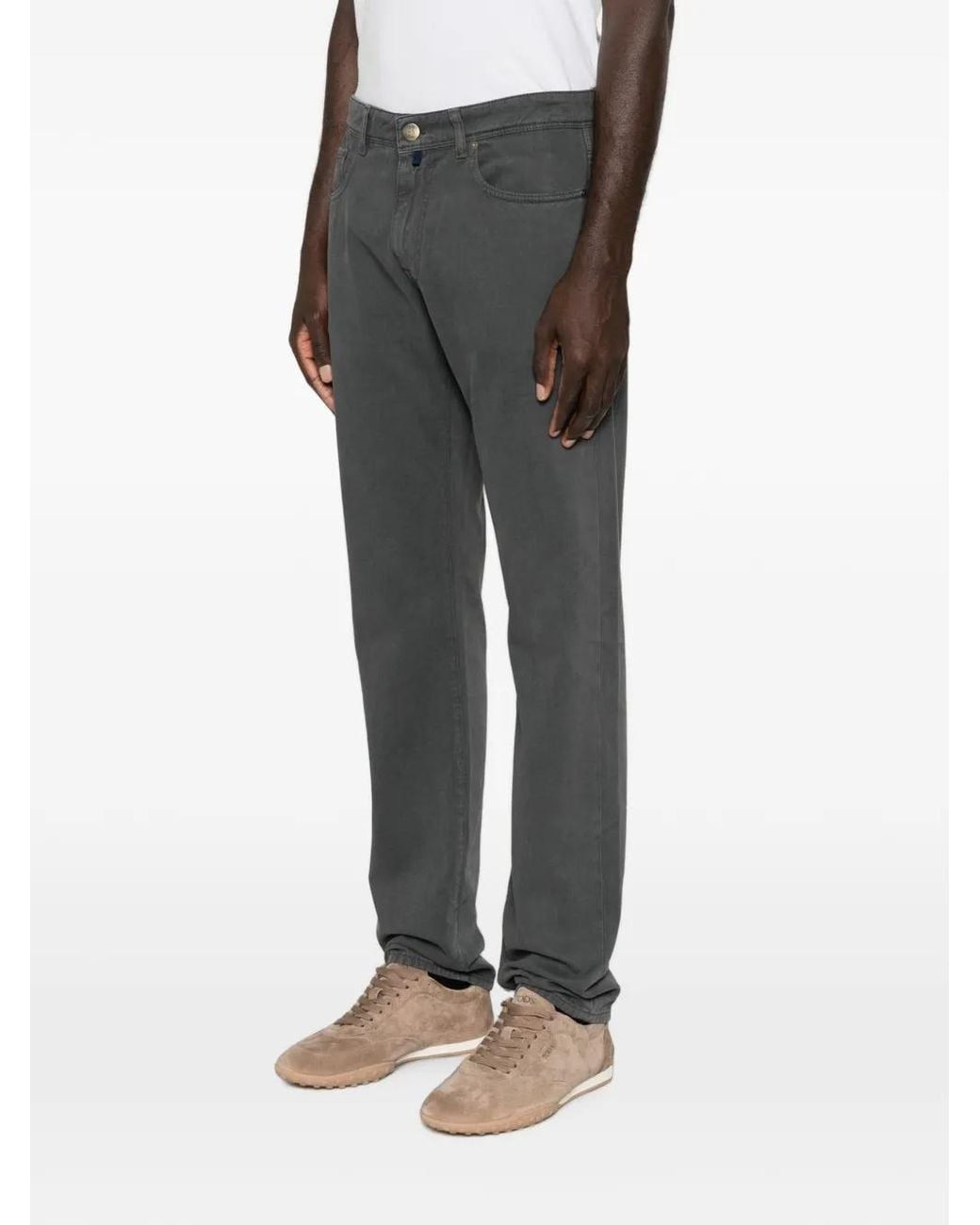 Incotex Gray Belt-Loop Five-Pocket Trousers for men
