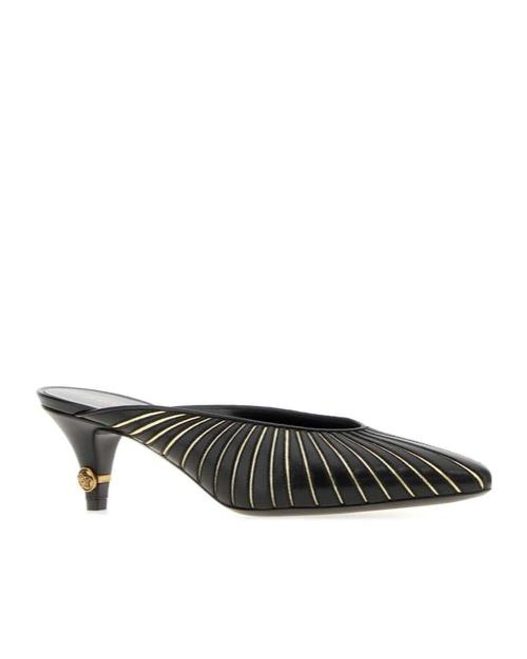Versace Black Gianni Heeled Mules