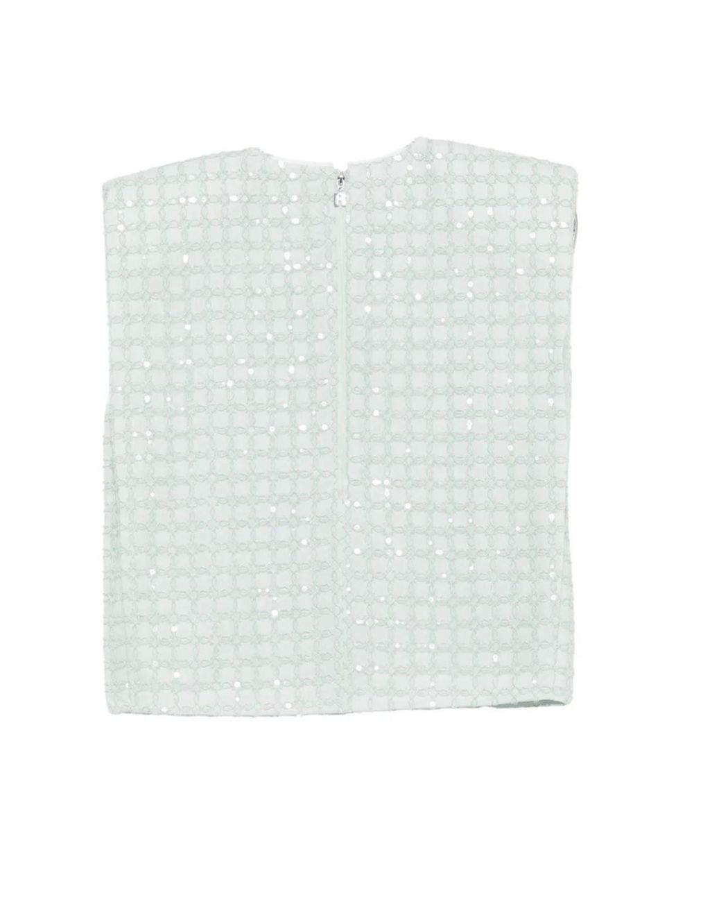 ROTATE BIRGER CHRISTENSEN White Sequin-Embellished Sleeveless Top