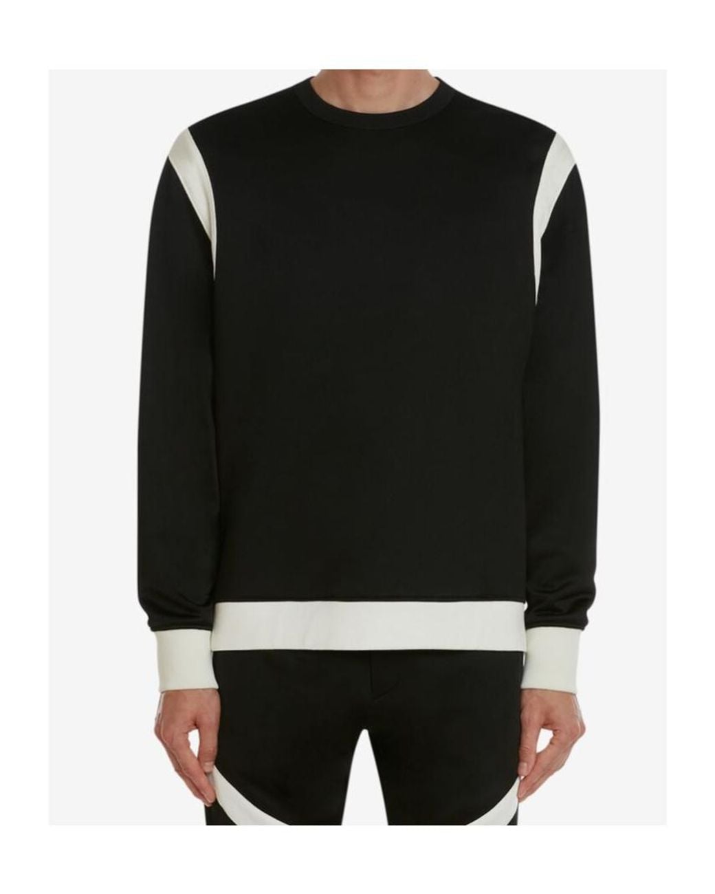 McQueen Black Two-Tone Panelled Sweatshirt for men