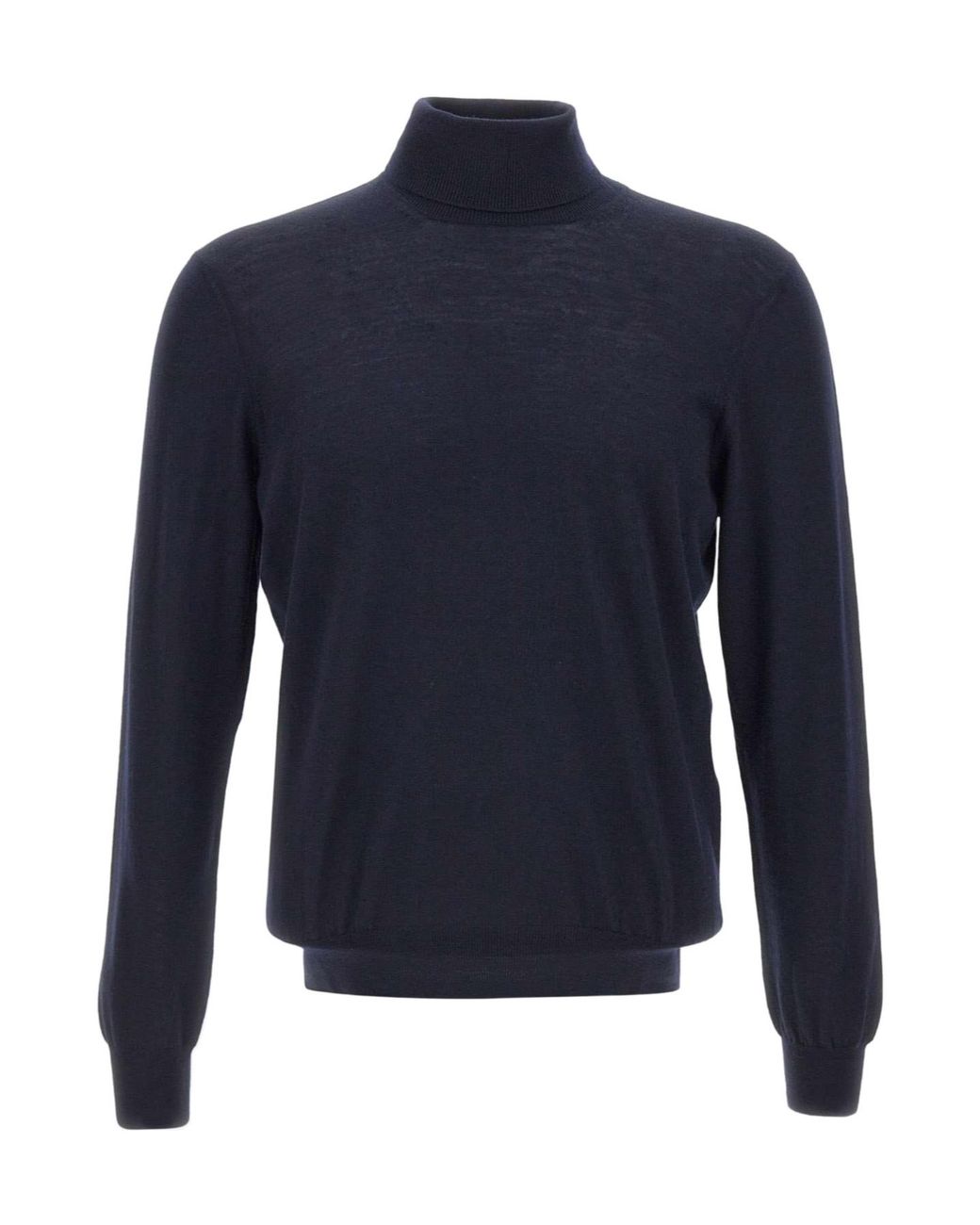 Gran Sasso Blue Ribbed-Knit Turtleneck Jumper for men